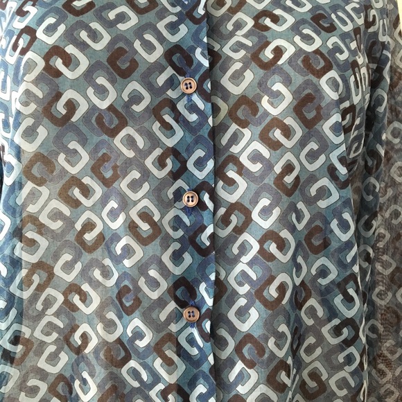 Michael Kors Long Sleeve Sheer Blouse Size Medium - Picture 3 of 6